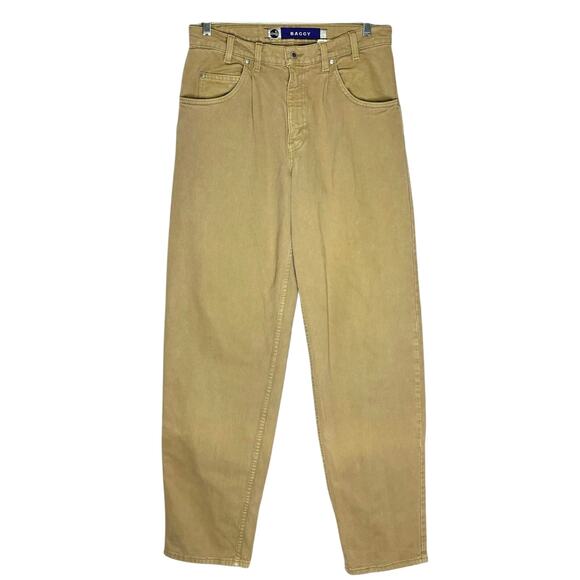 Levi’s Silvertab Baggy Khaki Jeans 32x36 Tan Denim Pants Taper Leg Vintage Y2K - Picture 1 of 9